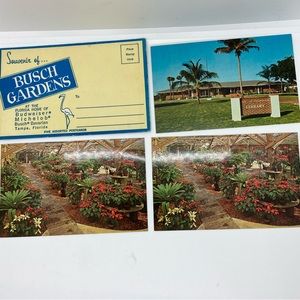 3/$25! BUNDLE 3 VINTAGE 1970s FLORIDA POSTCARDS/BUSCH GARDENS SOUVENIR ENVELOPE